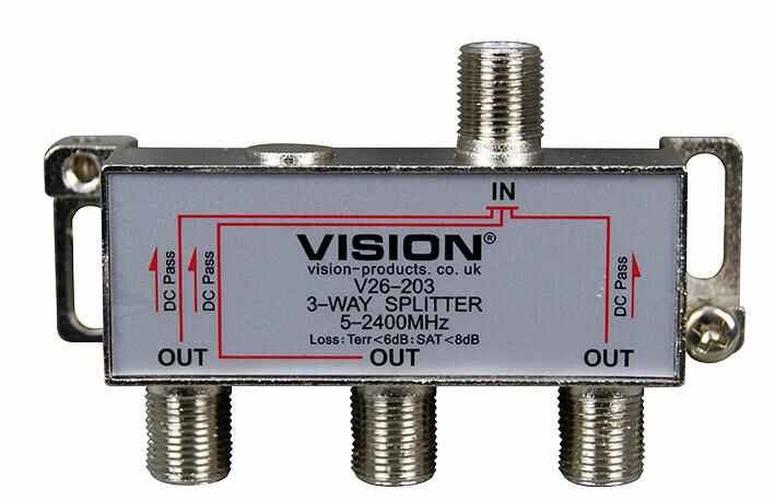 3 Way Splitter DC Pass 5 2400MHz