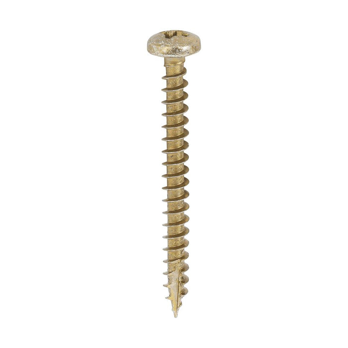 Classic Multi-Purpose Screws - PZ2 - Pan Head - Yellow. Various Sizes