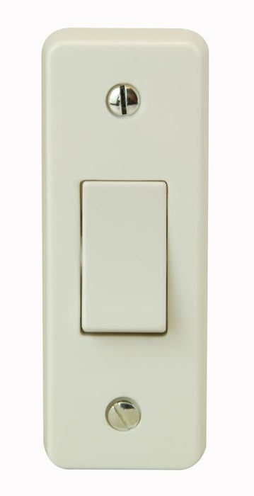 10AX 1 Gang 2 Way SP Architrave Switch, White