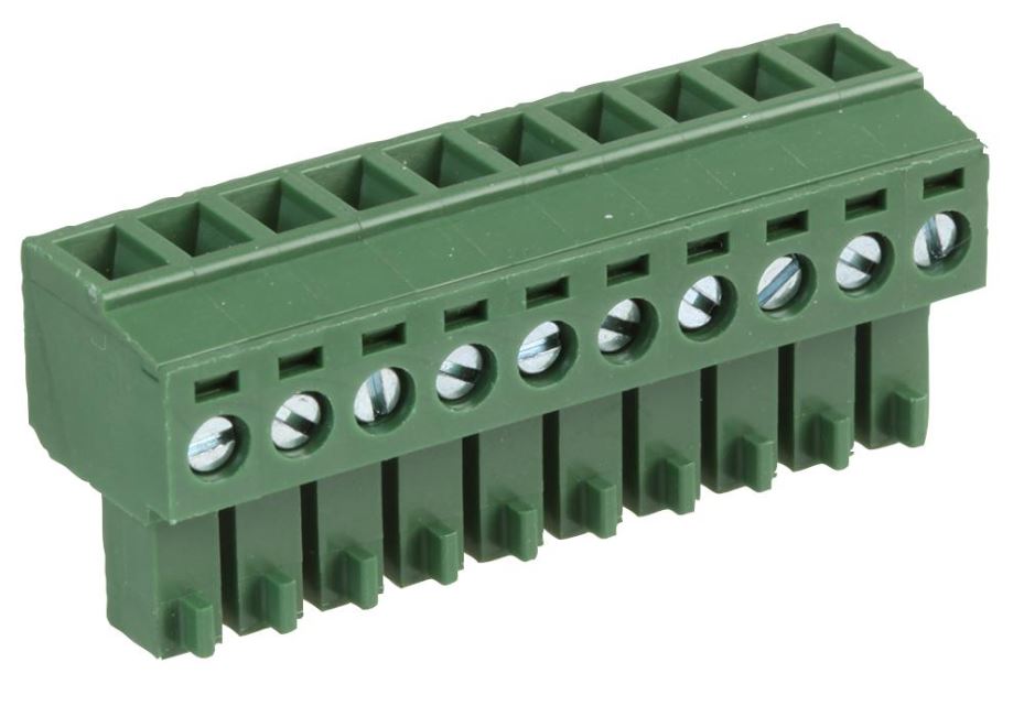 3.81mm Pluggable Terminal Block, Plug, 10 Way, 26AWG to 16AWG, 10 A