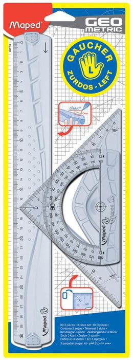 30cm Left Handed 3 Piece Maths Set