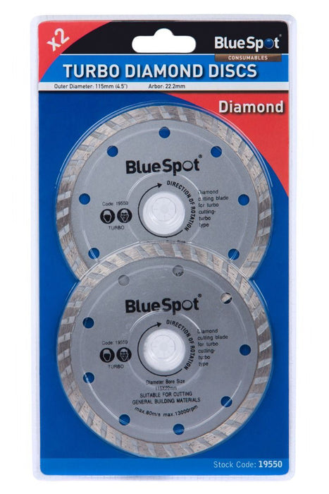 2Pce Turbo 115mm (4.5") Diamond Discs