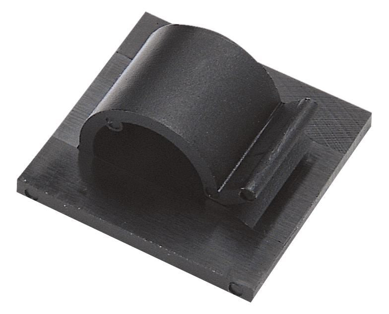 Adhesive Backed Nylon Cable Clamp Black 14mm 50 Pack