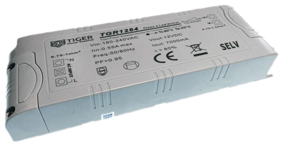 12V, 7A, 84W, Constant Voltage LED Driver, Dimmable