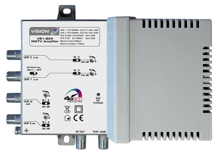 Multi-Band 4-Input MATV Amplifier V51-204