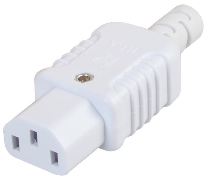 Rewireable IEC C13 Connector, White