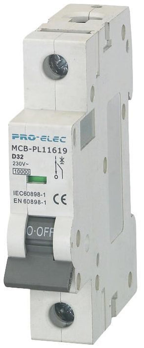 32A Single Pole Type D MCB 10kA