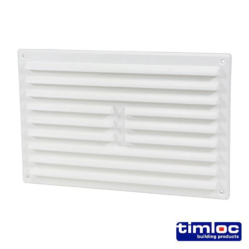 Louvre Grille Vent with Flyscreen - White