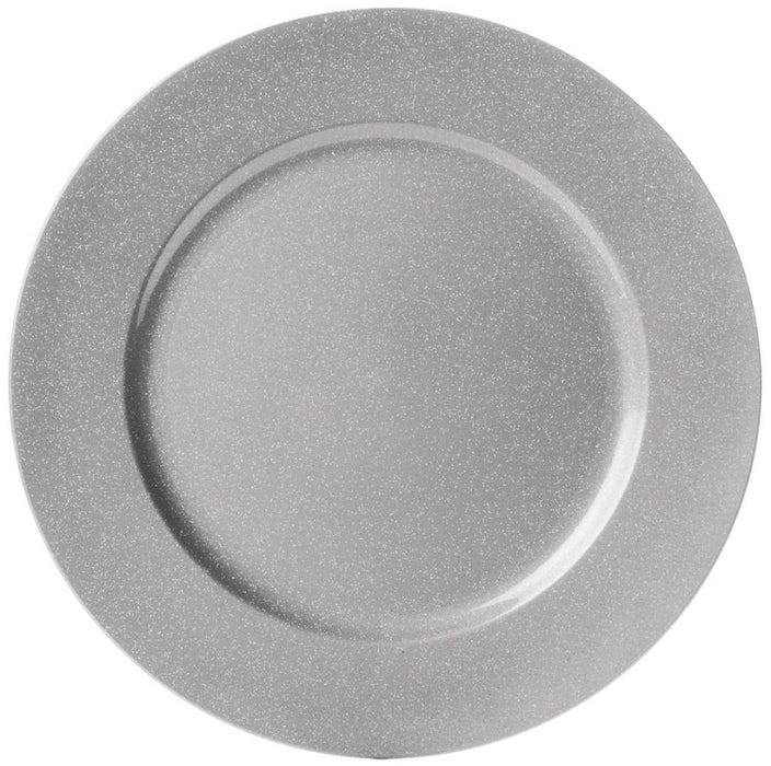 33cm Glitter Charger Plate, Silver