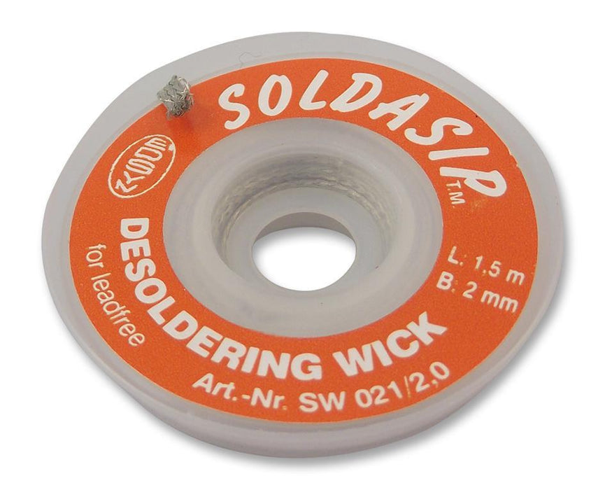 SOLDASIP Lead-Free Desoldering Braid - 2mm x 1.5m
