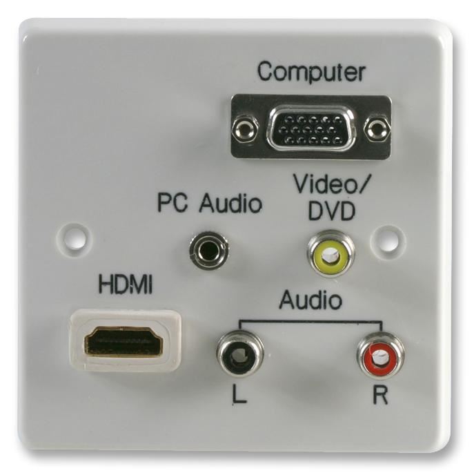 1-Gang Multimedia Wallplate with HDMI Female to Female Connector