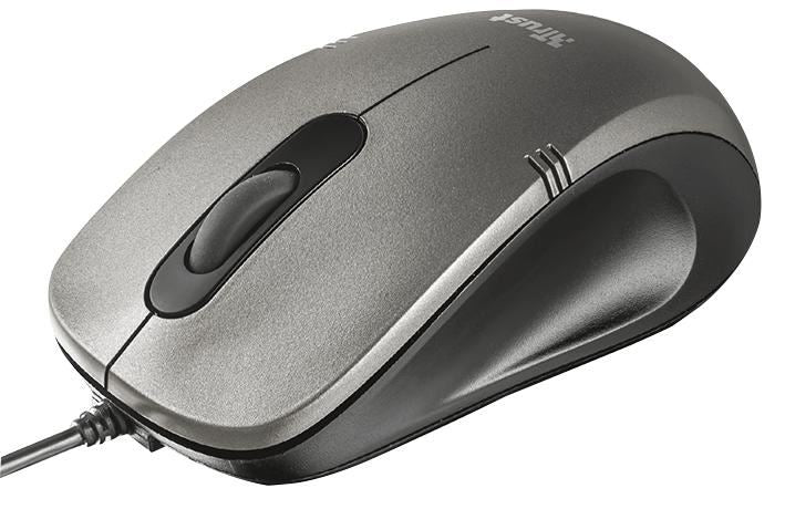 Ivero Compact USB Optical Mouse, Black/Silver