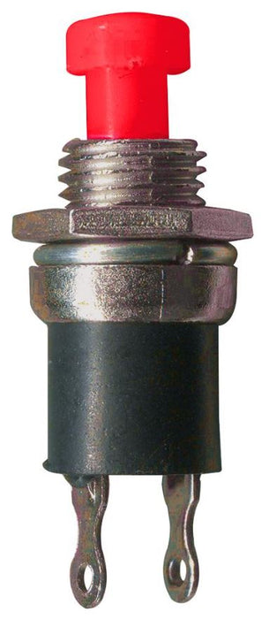 Miniature Pushbutton Momentary Switch, Red, 1NO, 50V, 200mA, Off-(On)