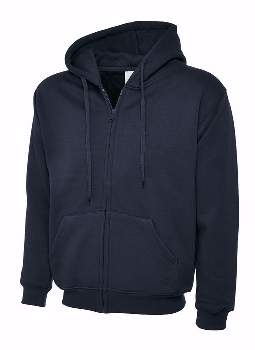 Unisex Adults Classic Full Zip Hooded Sweatshirt/Jumper - 50% Polyester 50% Cotton