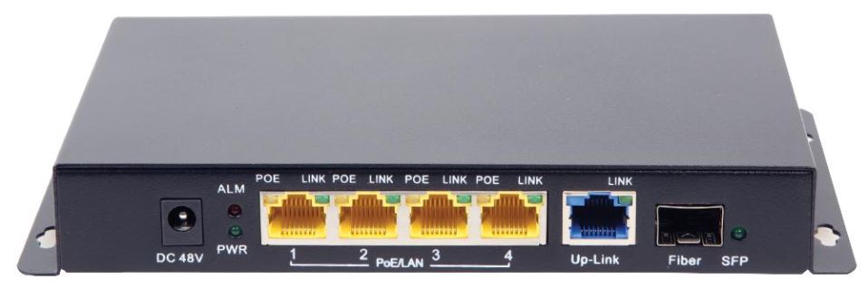 48V 4 Port Gigabit PoE Switch with SFP Port