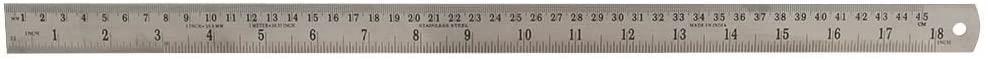 DURATOOL - 18" (450mm) Stainless Steel Ruler with Metric/Imperial Marking, Satin