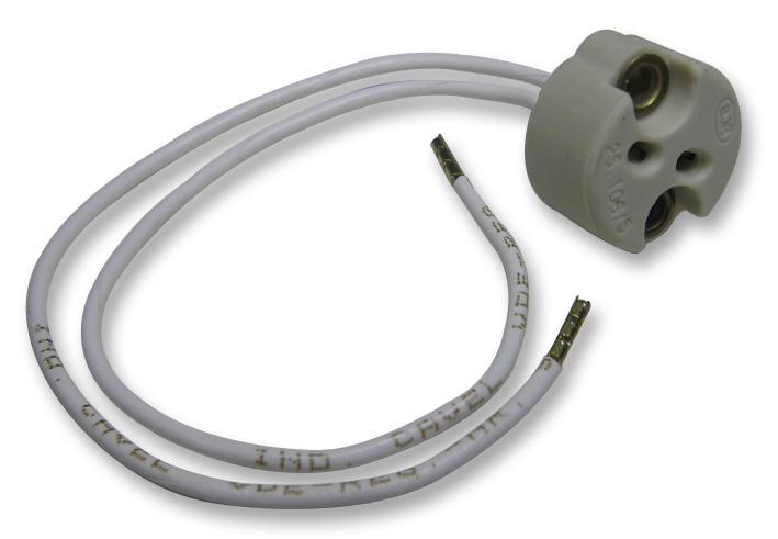 Dichroic GX5.3 Lamp Holder Base with White Lead, 5 Pack