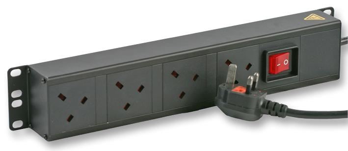 4-Way Vertical 19" Cabinet UK PDU