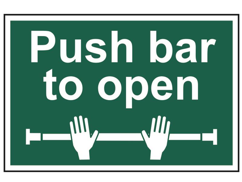 Push Bar To Open - PVC Sign 300 x 200mm