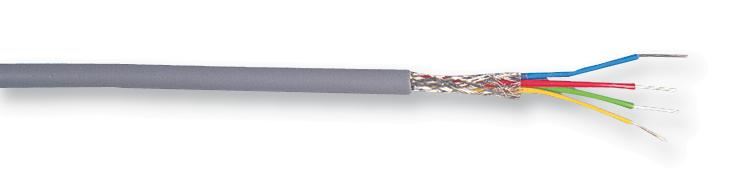 16-2-4C 4-Core Screened Cable, 0.2mm, Grey, 100m