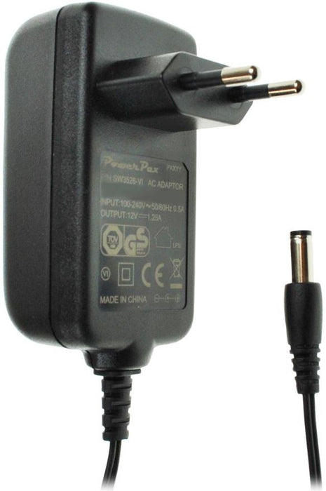 12V, 1A, Euro 2 Pin, Plug In Power Supply, 2.1mm Plug