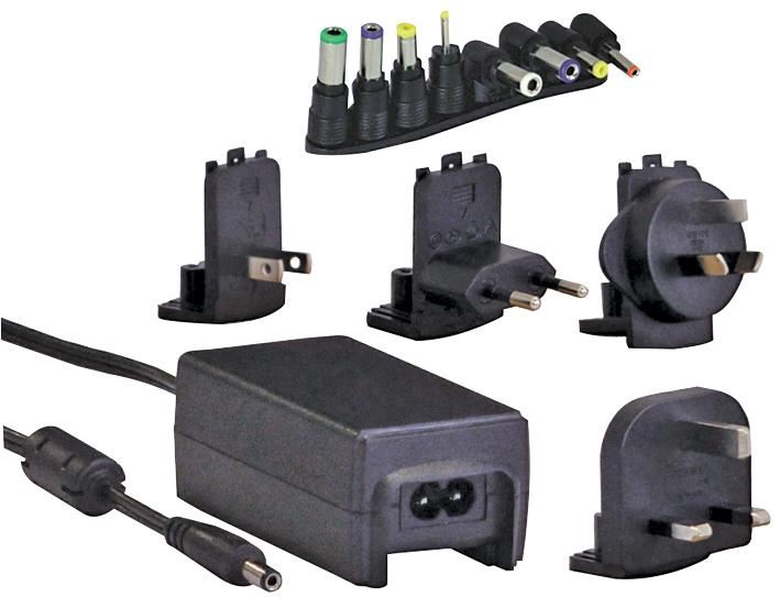 12V ,2.5A, 30W, International Plug In Power Supply, Universal with 8x Tips