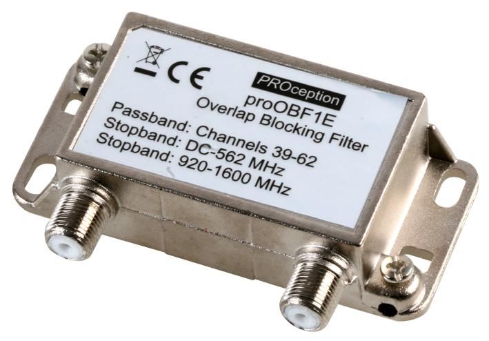 DTT Overlap Blocking Filter Passband 21-30, DC-438 MHz, 578-1600 MHz