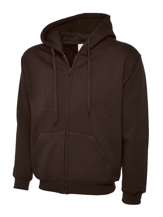 Unisex Adults Classic Full Zip Hooded Sweatshirt/Jumper - 50% Polyester 50% Cotton