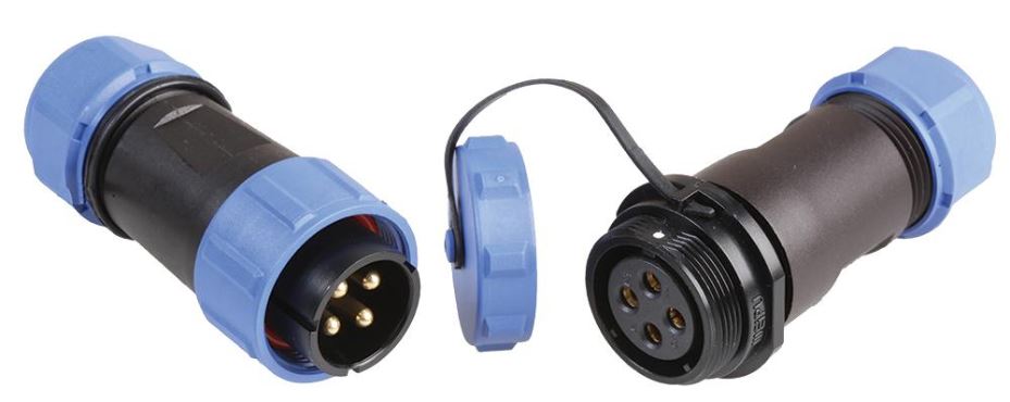 4 Pole Circular Threaded Cable Joining Kit, 250V AC, 30A, 4.5mm - 7mm