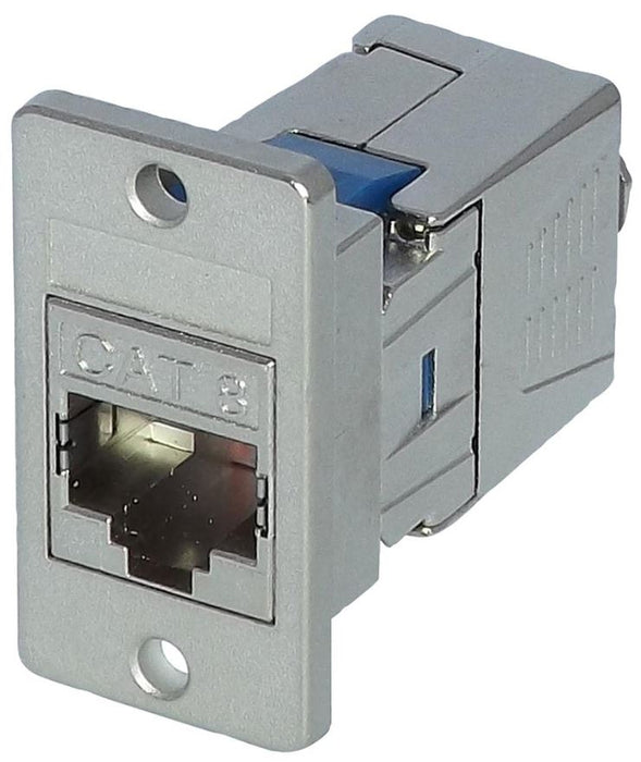 Cat8 Panel Mount Keystone Socket, Silver