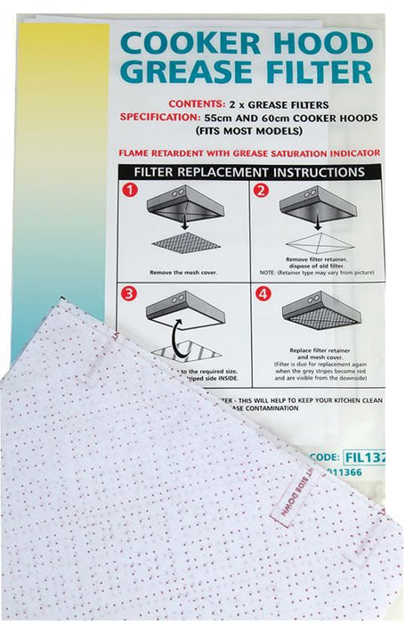 570x470mm Universal Cooker Hood Grease Filters - Pack of 2