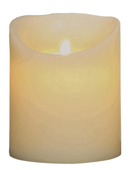 Raraion - Cream LED Dancing Flame Battery Candle with Timer, 18cm