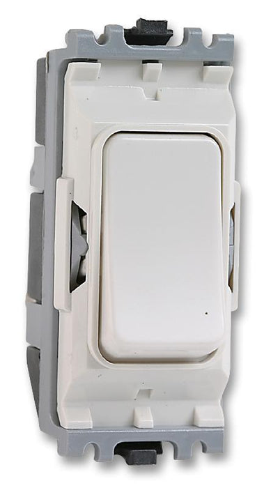 Grid Plus Push to Make Switch, 20A DP 1 Way , White