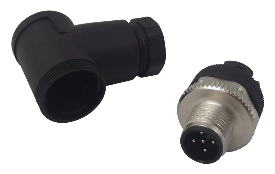 Plug, Right Angle, 5 Way, M12, Locking Ring