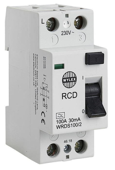 100A 2-Pole RCD, DC Sensitive, 30mA, Type A