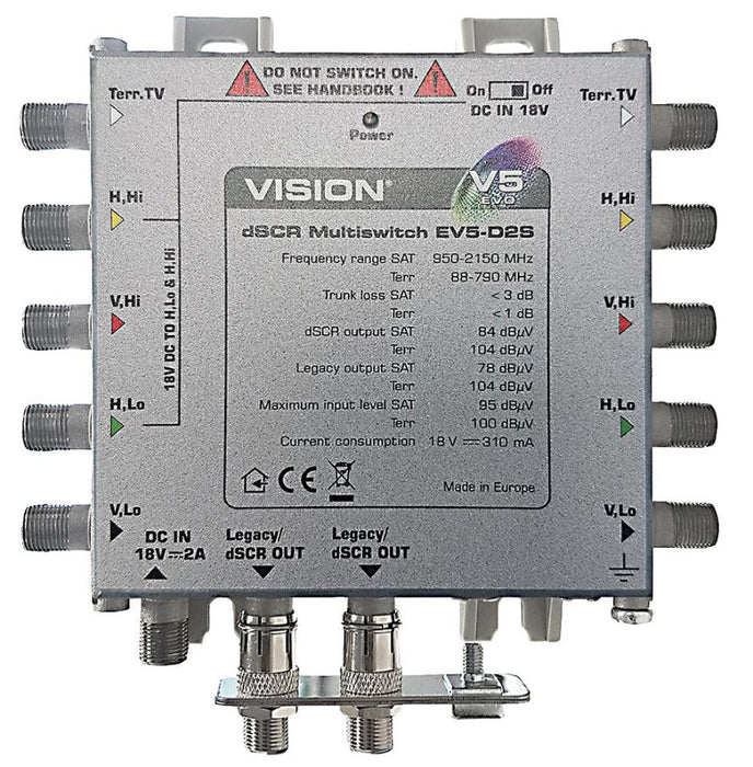 EV5-D2S dSCR Cascade Multiswitch, 2 Outputs, Mains & Line Powered