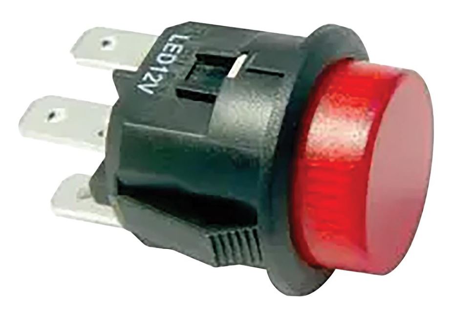 Round LED Illuminated Push Button Switch On / Off DPST Latching 12V DC ...
