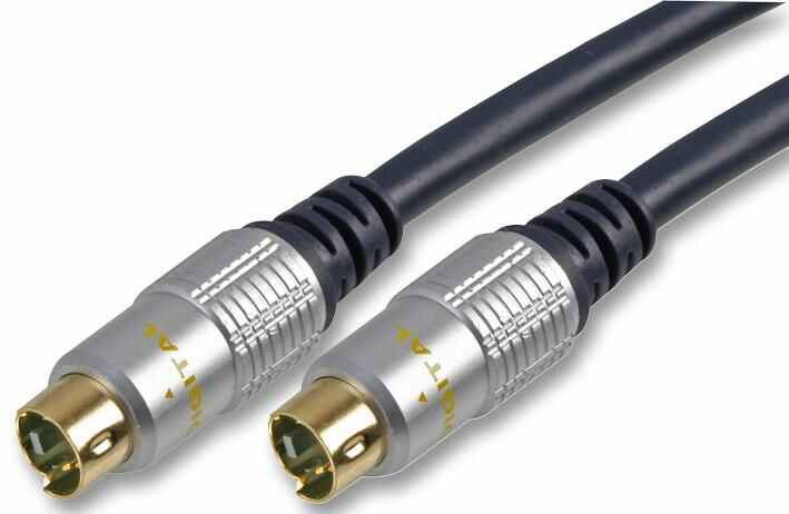 4 Pin Mini-DIN (S-VHS) Male to Male Lead - Black