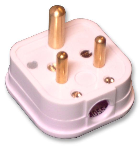 Fused Round Pin Mains Plug, White