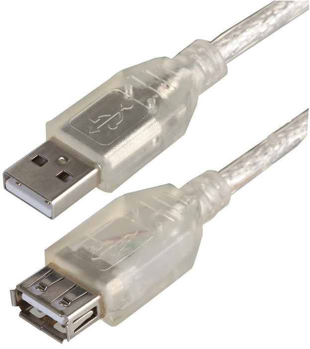 USB 2.0 A Male to Female Lead Transparent