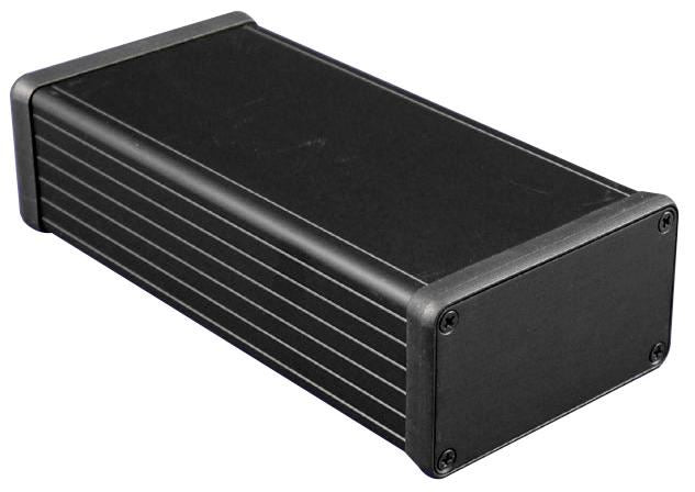 IP54 1455 Series Black Extruded Aluminium Instrument Enclosure - 160x78x43mm