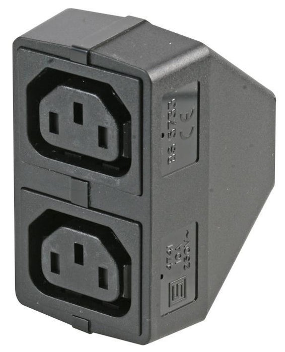 Shuttered IEC Twinbloc Adaptor