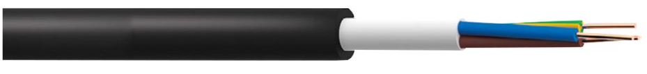 3-Core NYY-J Power Cable, Black, 1.50mm, 50m