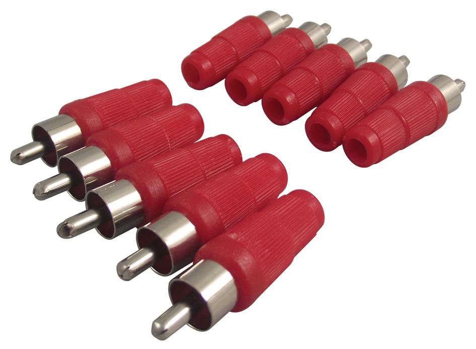 Plug, Phono, Red, 10 Pack