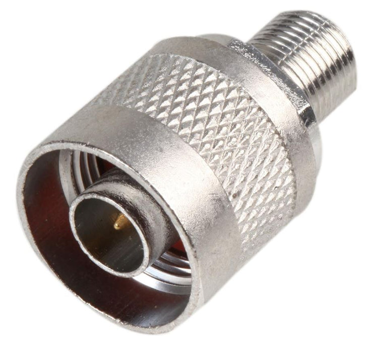 N Type Plug to F Type Socket Adaptor, 50 Ohm