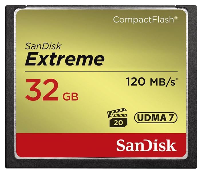 32GB Extreme CompactFlash Memory Card - 120 MB/s