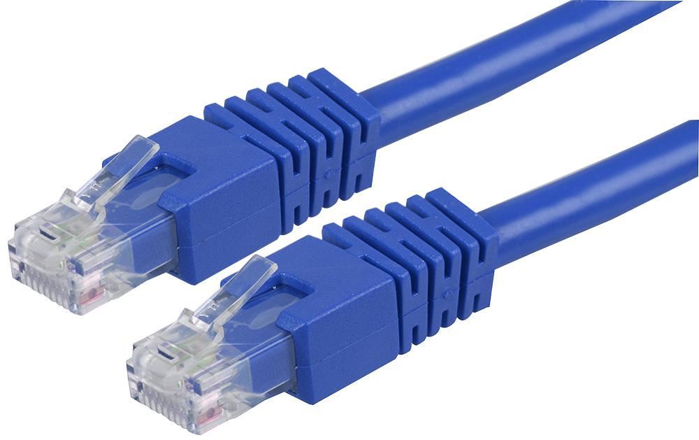 RJ45 Male to Male Cat6 UTP Ethernet Patch Lead, 0.5m Blue