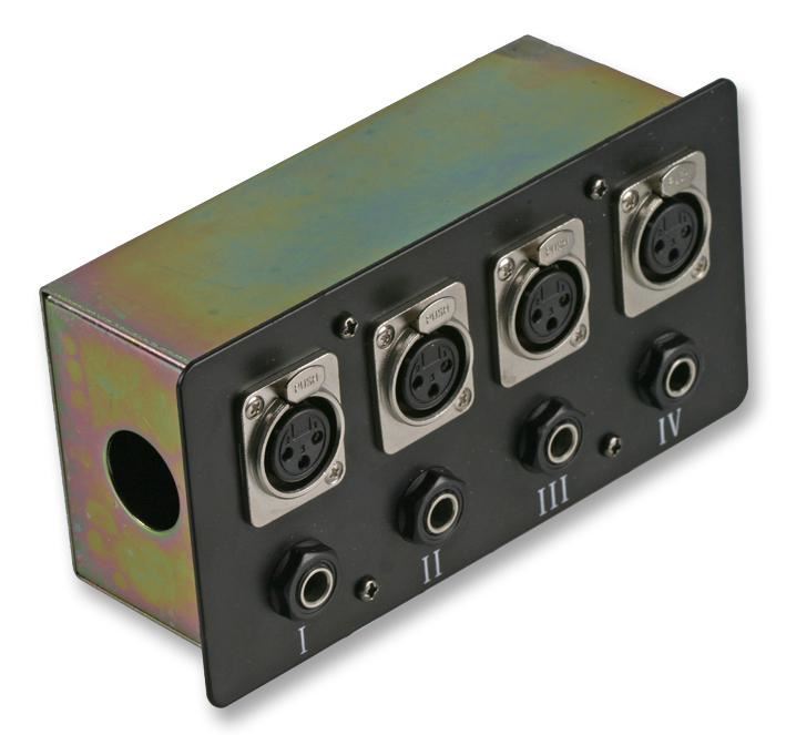 AV Connection Box - 4 x XRL Sockets & 4 x Jack Sockets