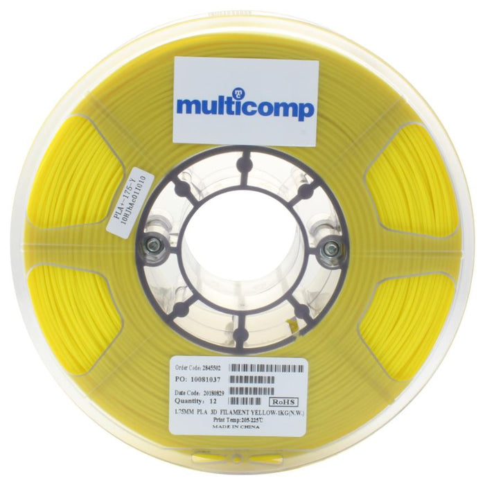 1.75mm PLA Filament for 3D Printer, Yellow, 1kg