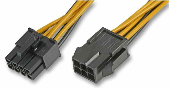 6-pin PCIe Male to 8-pin ATX12V Female Lead, 150mm